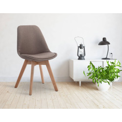 Chaise visiteur Borneo V2 en tissu Natura | taupe