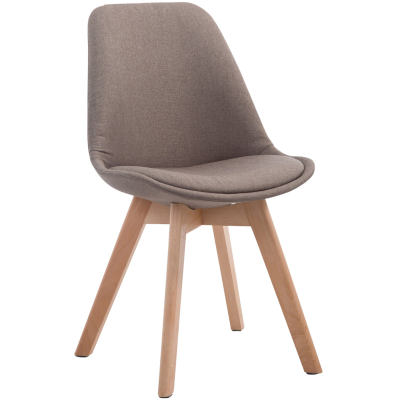 Chaise visiteur Borneo V2 en tissu Natura | taupe