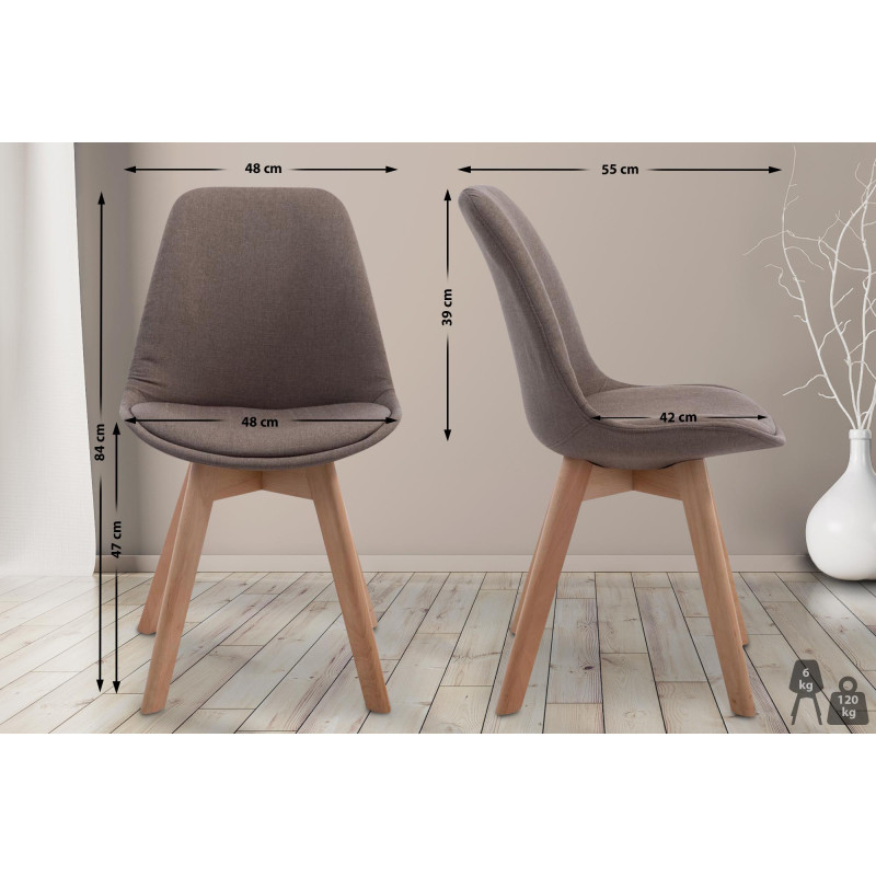 Chaise visiteur Borneo V2 en tissu Natura | taupe