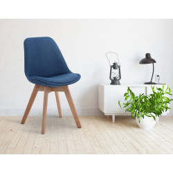 Chaise visiteur Borneo V2 en tissu Natura | bleu