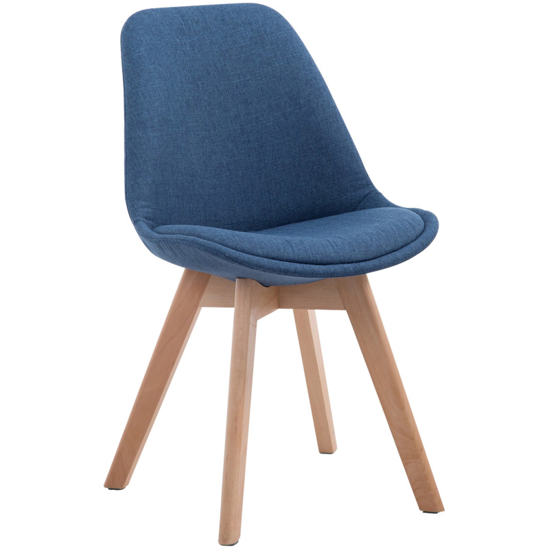 Chaise visiteur Borneo V2 en tissu Natura | bleu