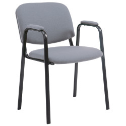 Chaise visiteur Ken PRO en tissu | gris