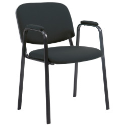 Chaise visiteur Ken PRO en tissu | noir