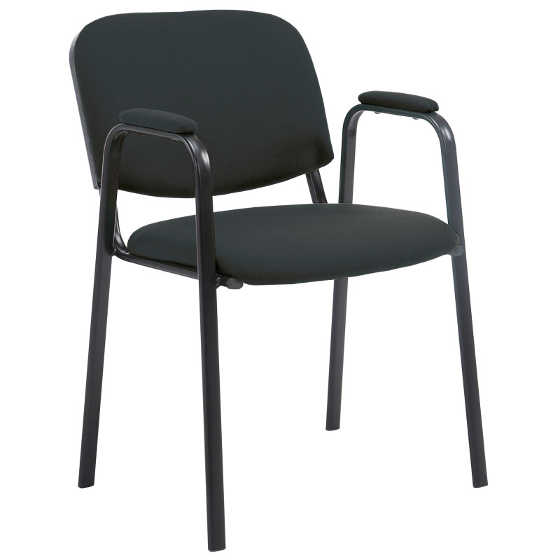Chaise visiteur Ken PRO en tissu | noir