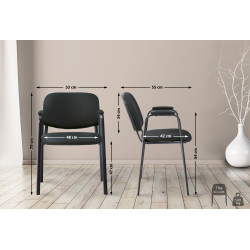 Chaise visiteur Ken PRO en tissu | noir