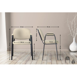 Chaise visiteur Ken PRO en tissu | crème