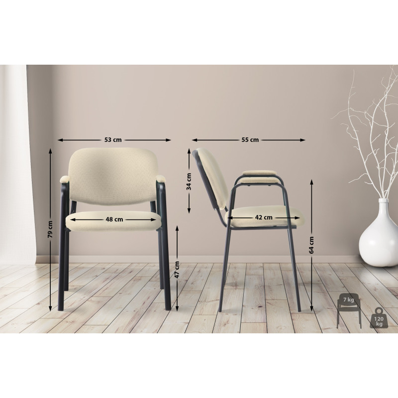 Chaise visiteur Ken PRO en tissu | crème