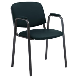 Chaise visiteur Ken PRO en cuir artificiel | noir