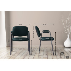 Chaise visiteur Ken PRO en cuir artificiel | noir