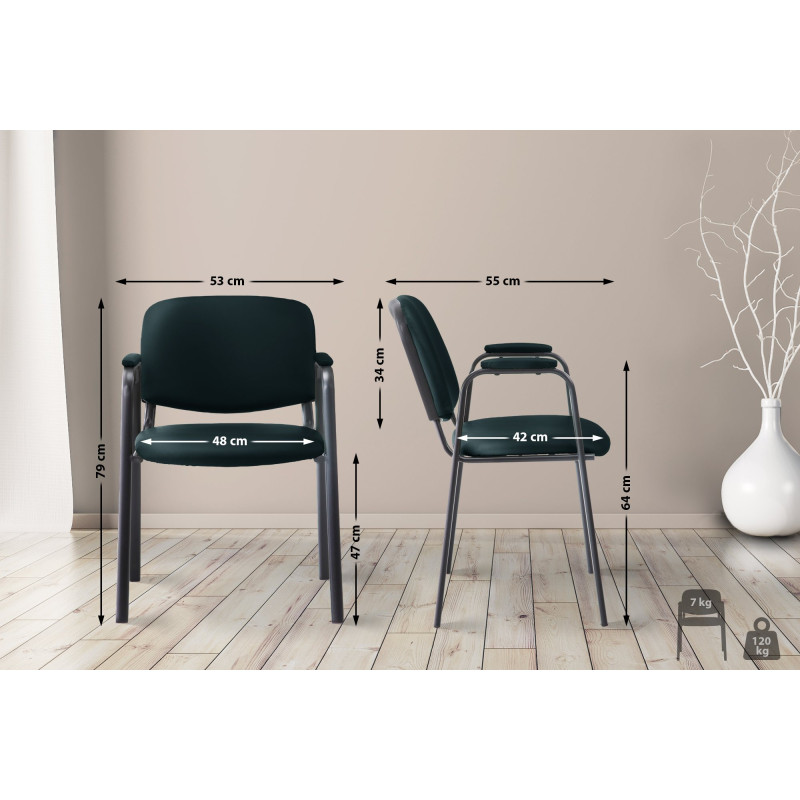 Chaise visiteur Ken PRO en cuir artificiel | noir