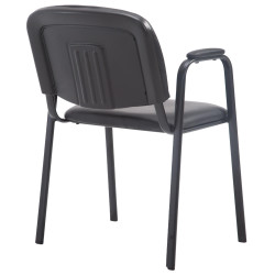 Chaise visiteur Ken PRO en cuir artificiel | noir