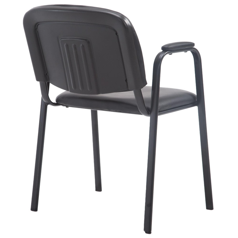 Chaise visiteur Ken PRO en cuir artificiel | noir