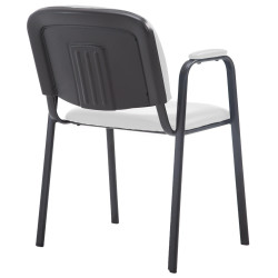 Chaise visiteur Ken PRO en cuir artificiel | blanc