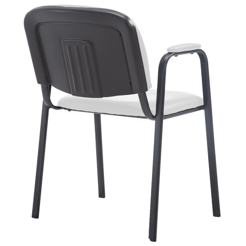 Chaise visiteur Ken PRO en cuir artificiel | blanc