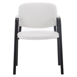 Chaise visiteur Ken PRO en cuir artificiel | blanc