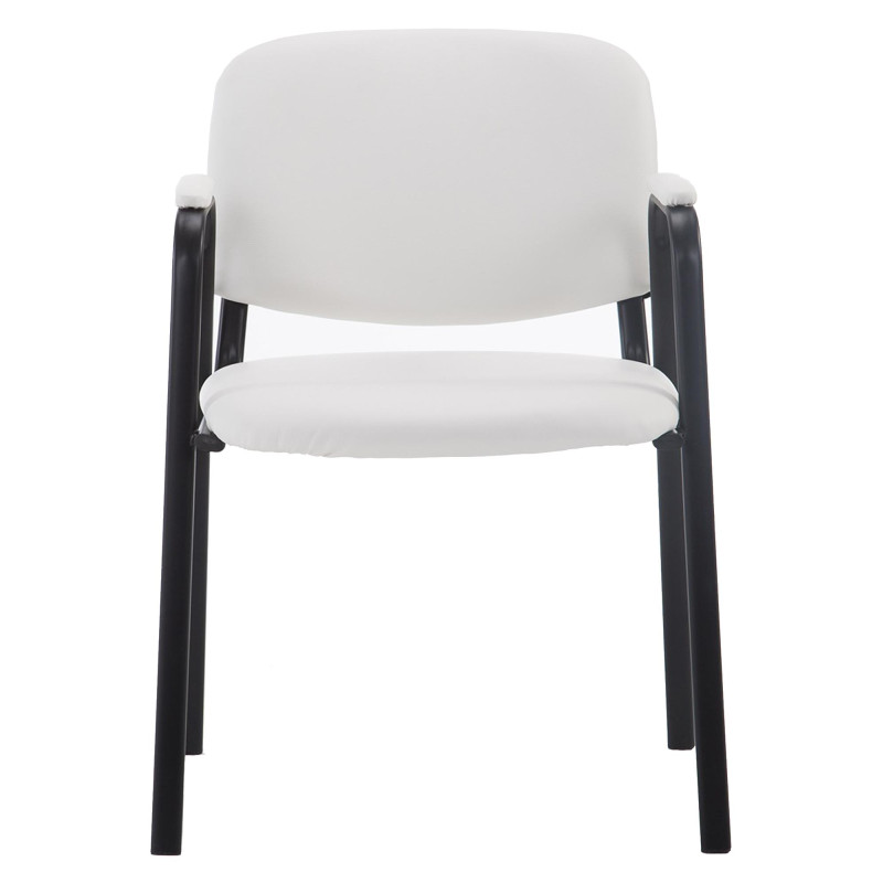 Chaise visiteur Ken PRO en cuir artificiel | blanc