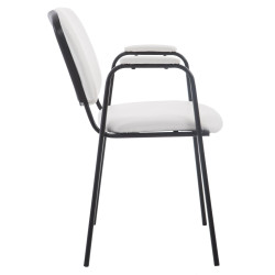Chaise visiteur Ken PRO en cuir artificiel | blanc