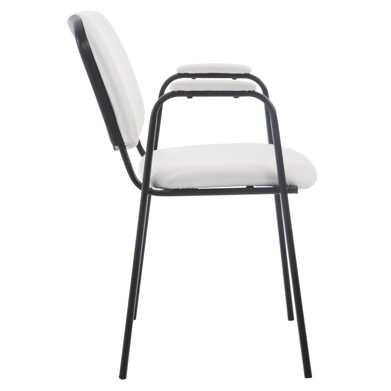 Chaise visiteur Ken PRO en cuir artificiel | blanc
