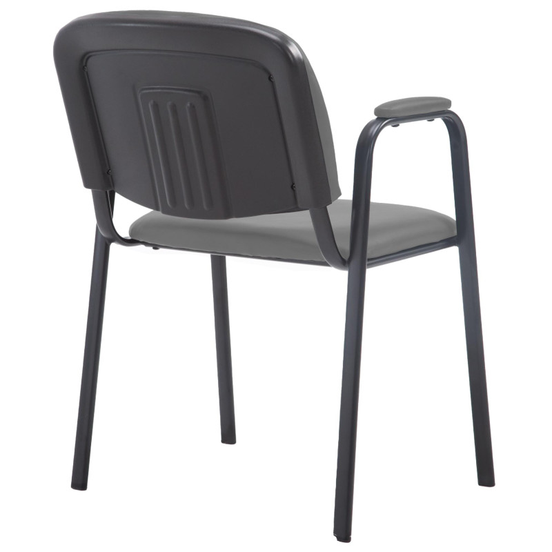 Chaise visiteur Ken PRO en cuir artificiel | gris