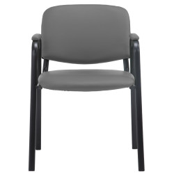 Chaise visiteur Ken PRO en cuir artificiel | gris