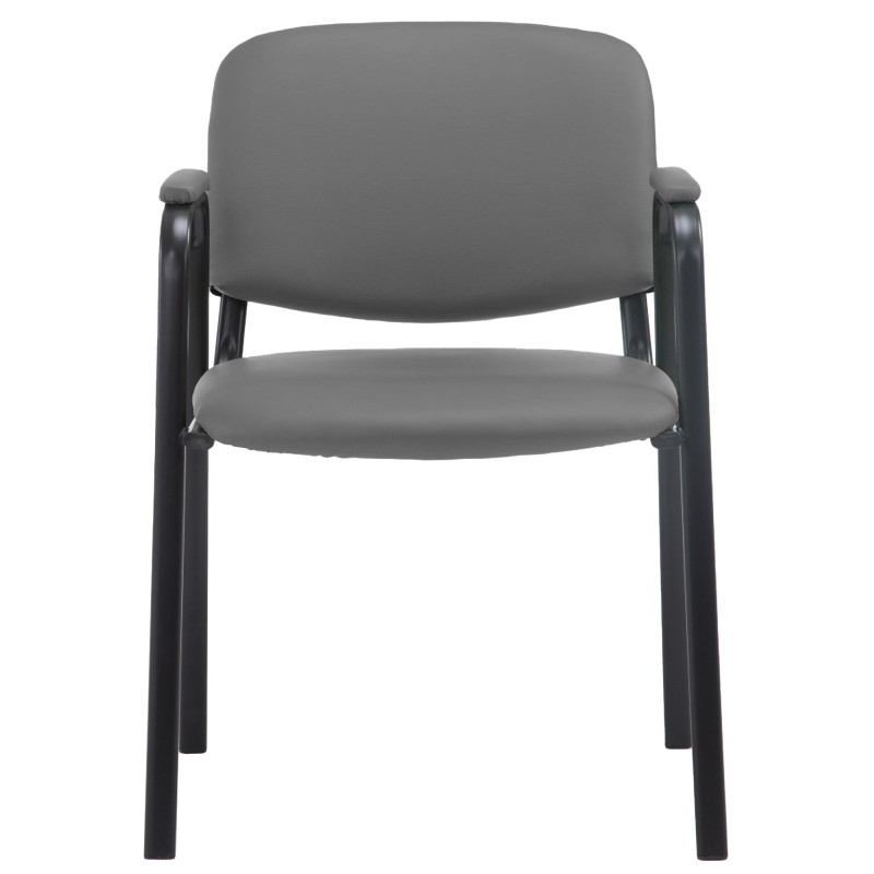 Chaise visiteur Ken PRO en cuir artificiel | gris