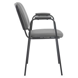 Chaise visiteur Ken PRO en cuir artificiel | gris