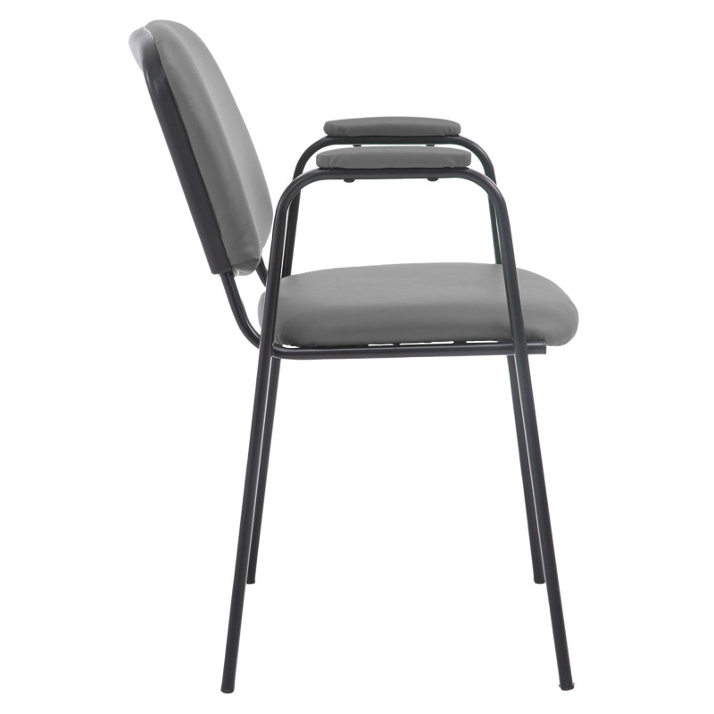 Chaise visiteur Ken PRO en cuir artificiel | gris