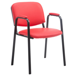 Chaise visiteur Ken PRO en cuir artificiel | rouge