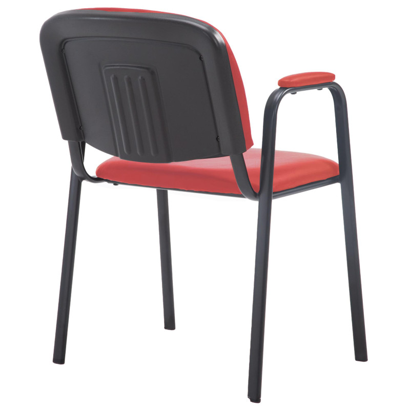 Chaise visiteur Ken PRO en cuir artificiel | rouge