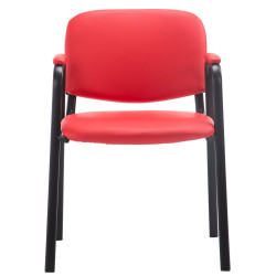 Chaise visiteur Ken PRO en cuir artificiel | rouge