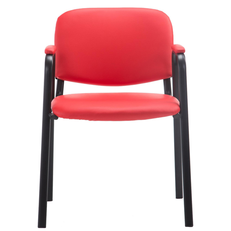 Chaise visiteur Ken PRO en cuir artificiel | rouge
