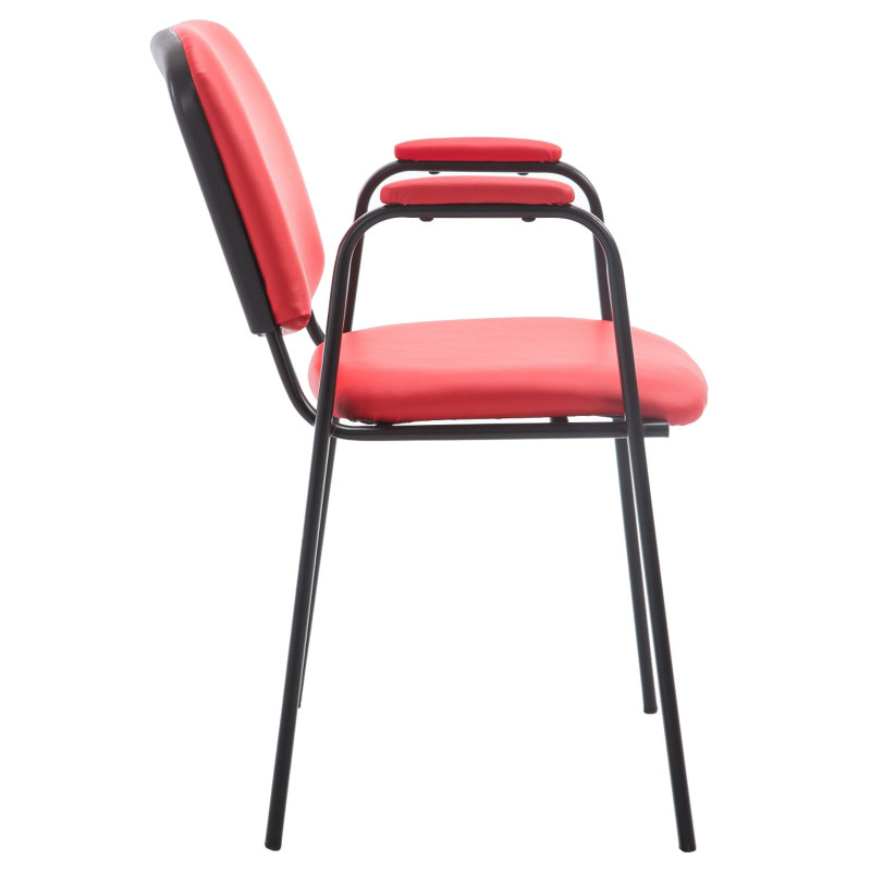 Chaise visiteur Ken PRO en cuir artificiel | rouge