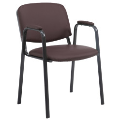 Chaise visiteur Ken PRO en cuir artificiel | brun