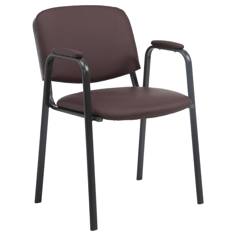 Chaise visiteur Ken PRO en cuir artificiel | brun