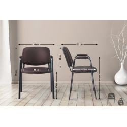 Chaise visiteur Ken PRO en cuir artificiel | brun