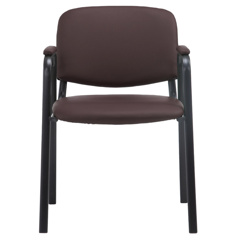 Chaise visiteur Ken PRO en cuir artificiel | brun