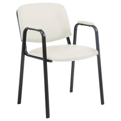 Chaise visiteur Ken PRO en cuir artificiel | crème