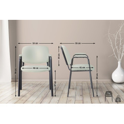 Chaise visiteur Ken PRO en cuir artificiel | crème