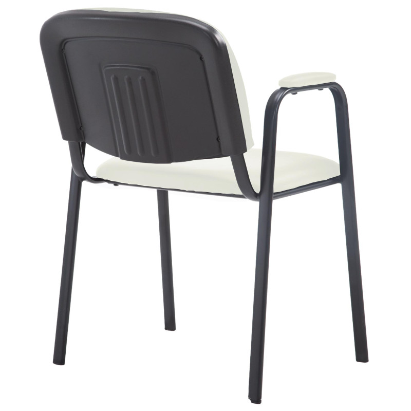 Chaise visiteur Ken PRO en cuir artificiel | crème