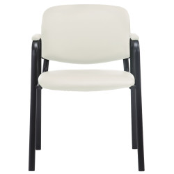 Chaise visiteur Ken PRO en cuir artificiel | crème