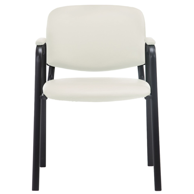 Chaise visiteur Ken PRO en cuir artificiel | crème