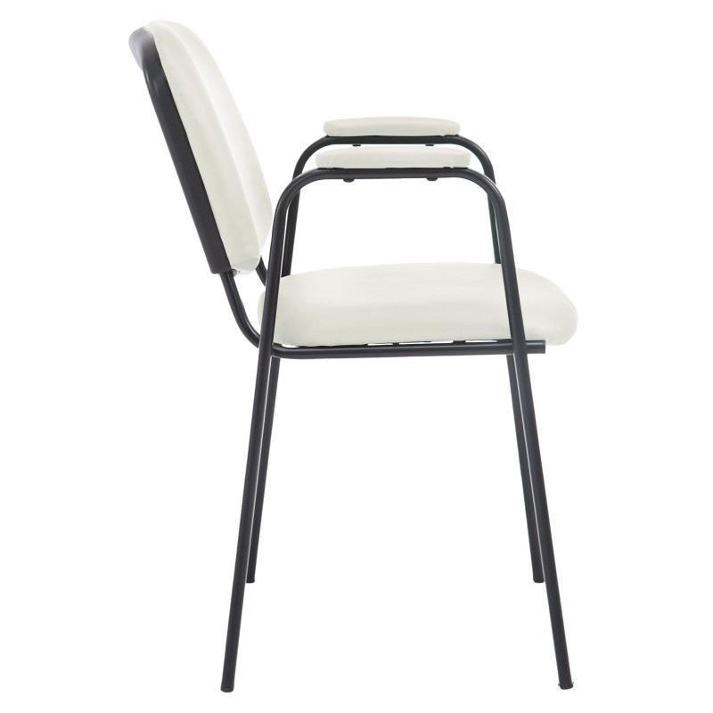 Chaise visiteur Ken PRO en cuir artificiel | crème