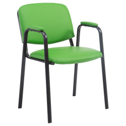 Chaise visiteur Ken PRO en cuir artificiel | vert