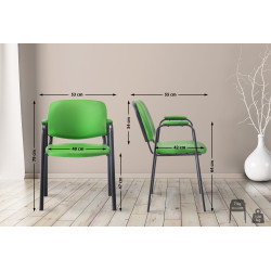 Chaise visiteur Ken PRO en cuir artificiel | vert