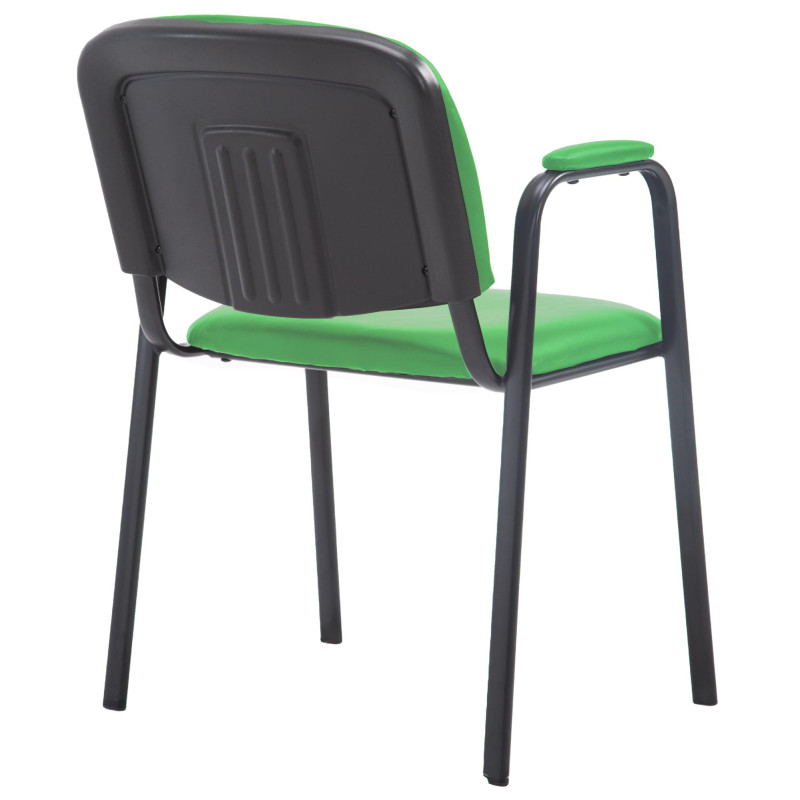 Chaise visiteur Ken PRO en cuir artificiel | vert