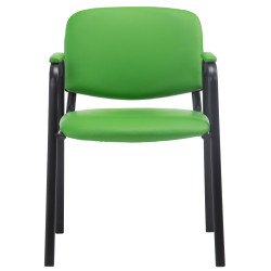 Chaise visiteur Ken PRO en cuir artificiel | vert