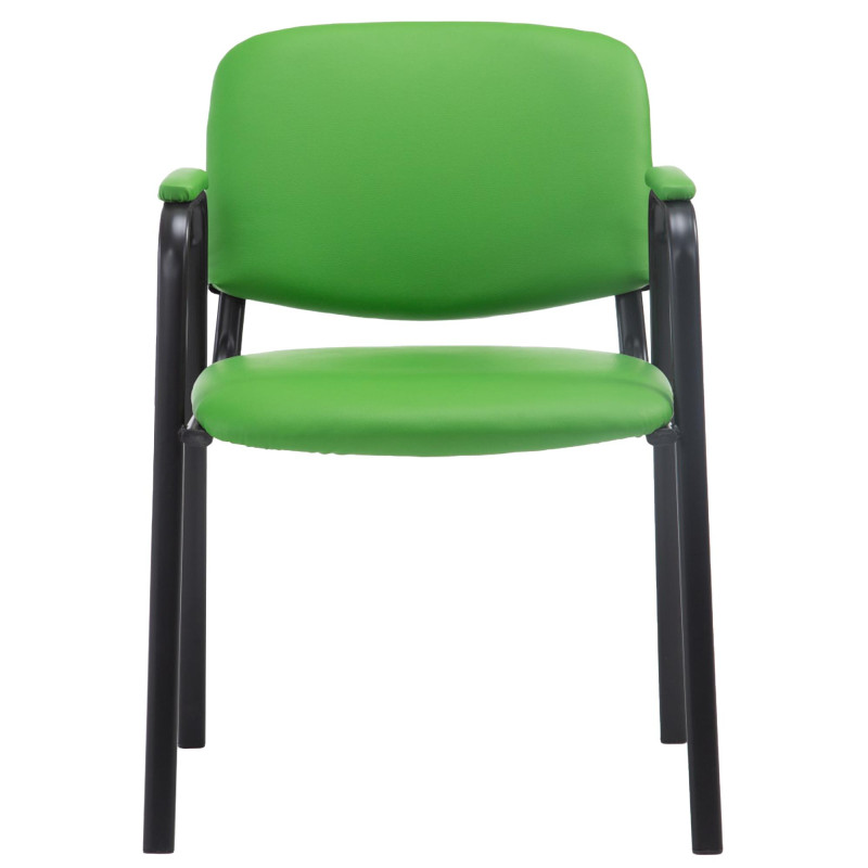 Chaise visiteur Ken PRO en cuir artificiel | vert