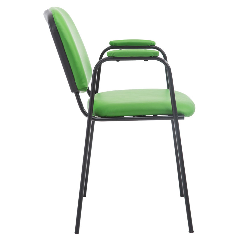 Chaise visiteur Ken PRO en cuir artificiel | vert