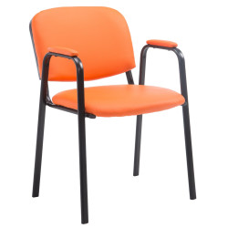 Chaise visiteur Ken PRO en cuir artificiel | orange