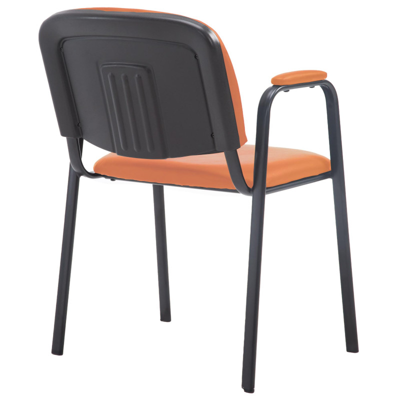 Chaise visiteur Ken PRO en cuir artificiel | orange